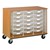 Counter-Height Mobile Tray Storage Cabinet - 18 Clear Trays